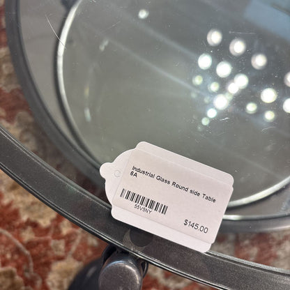 Industrial Glass Round side Table