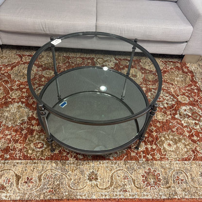 Industrial Glass Round side Table
