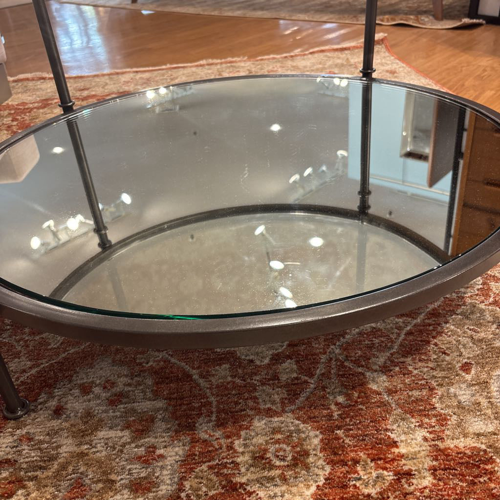Industrial Glass Round side Table