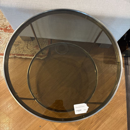Industrial glass side tablle