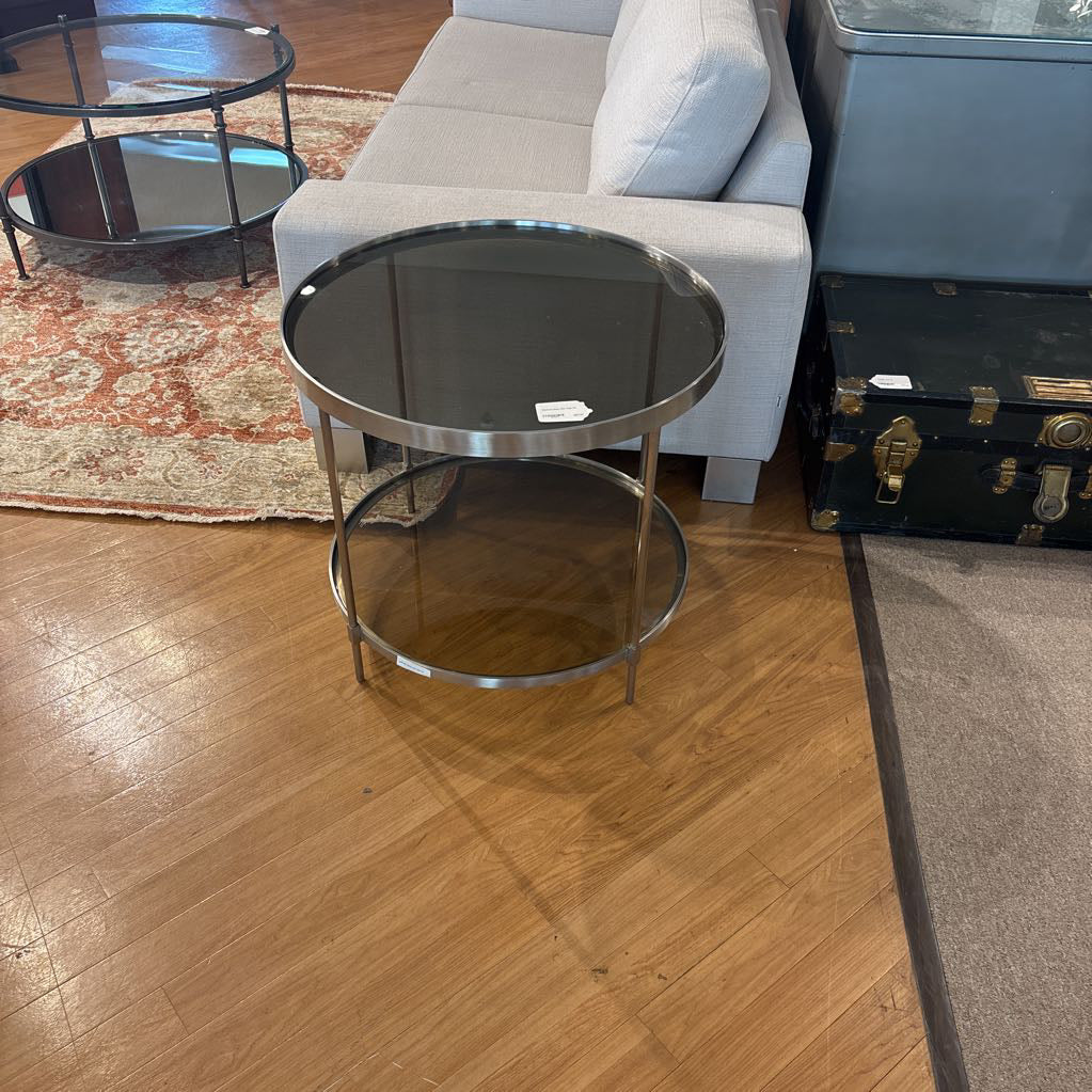 Industrial glass side tablle