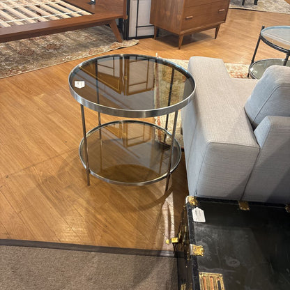 Industrial glass side tablle