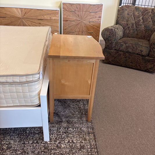 Natural Wood 2 Drawer Nightstand