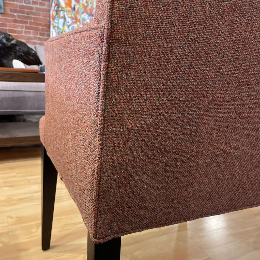 Room & Board Salmon Red Accent chair w/Wooden Legs