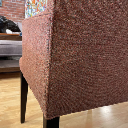 Room & Board Salmon Red Accent chair w/Wooden Legs