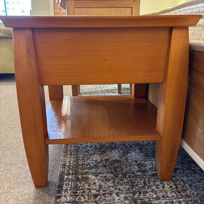 Natural Wood Drawer Nightstand