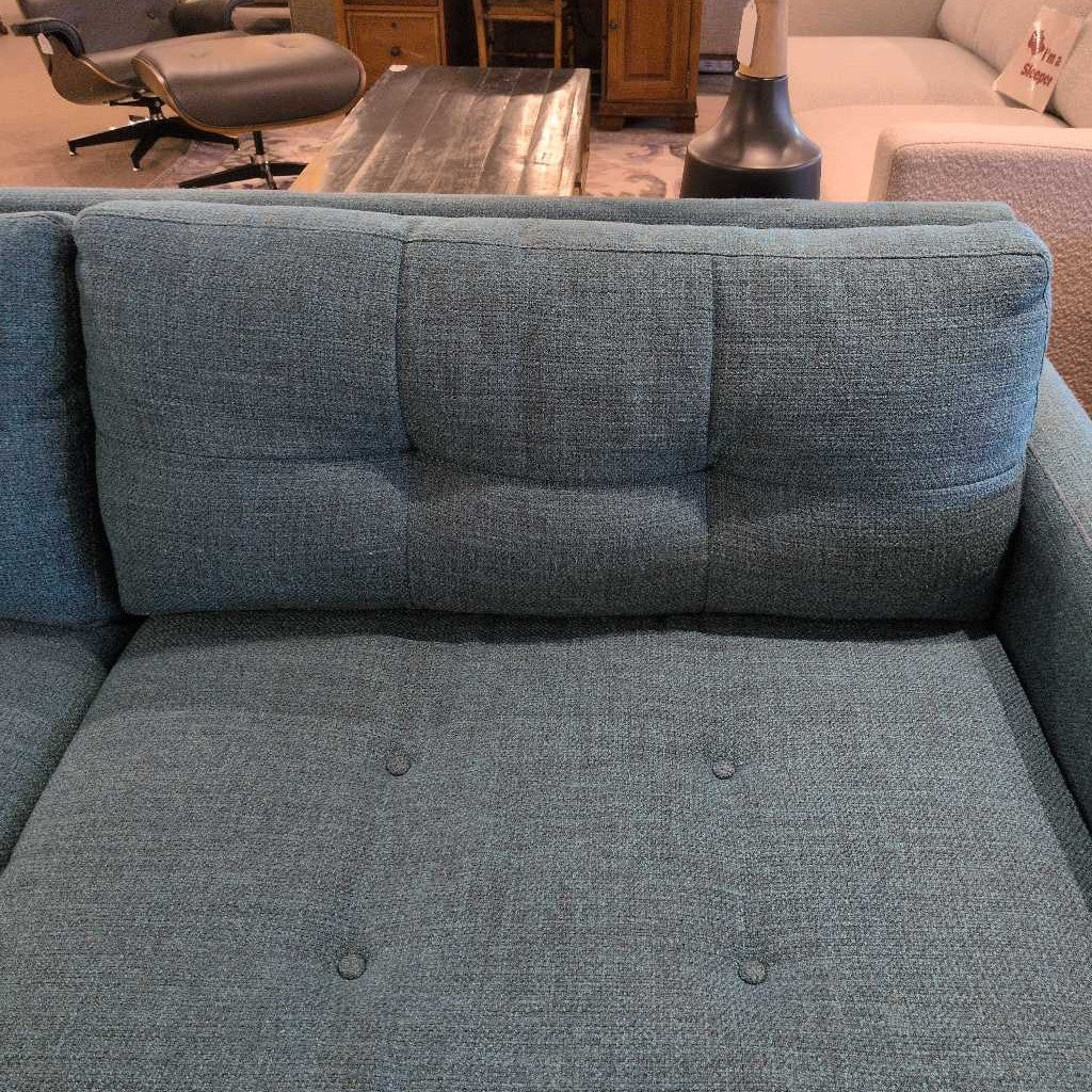 Teal Blue Tufted Sofa (AS IS)