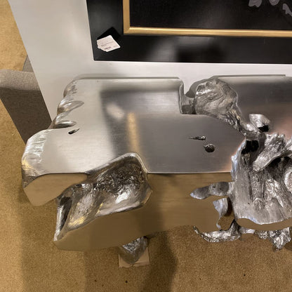 Silver Tree Trunk Console Table