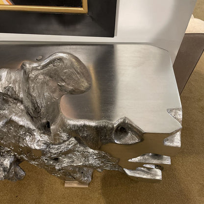 Silver Tree Trunk Console Table