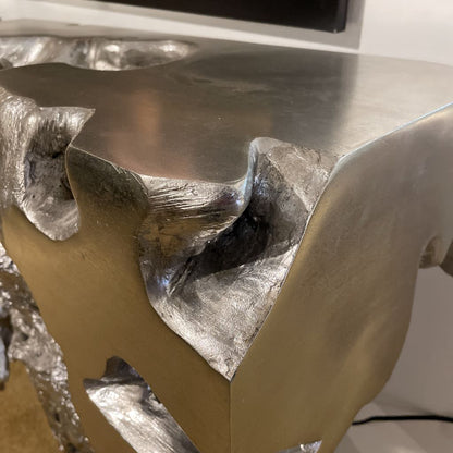 Silver Tree Trunk Console Table