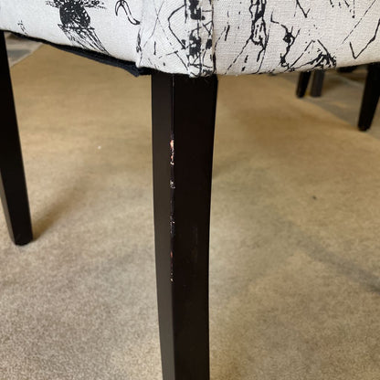 Black and White Map Print Dining Chair SET of 6
