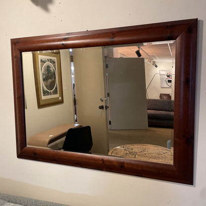 Lg. Dark Pine Frame Beveled Mirror
