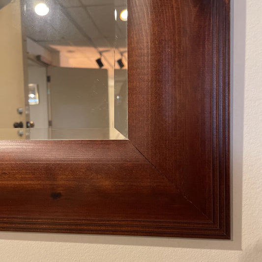 Lg. Dark Pine Frame Beveled Mirror C MIRRORS