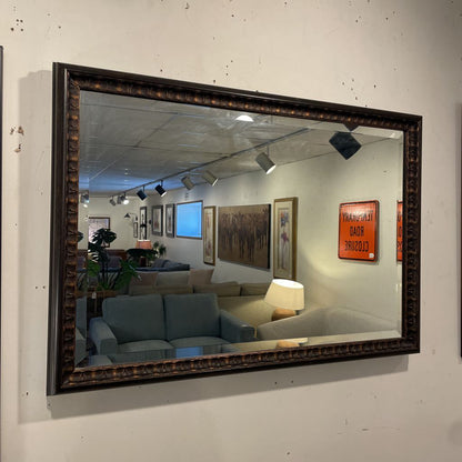 Lg. Antiqued Copper Tone Beveled Mirror
