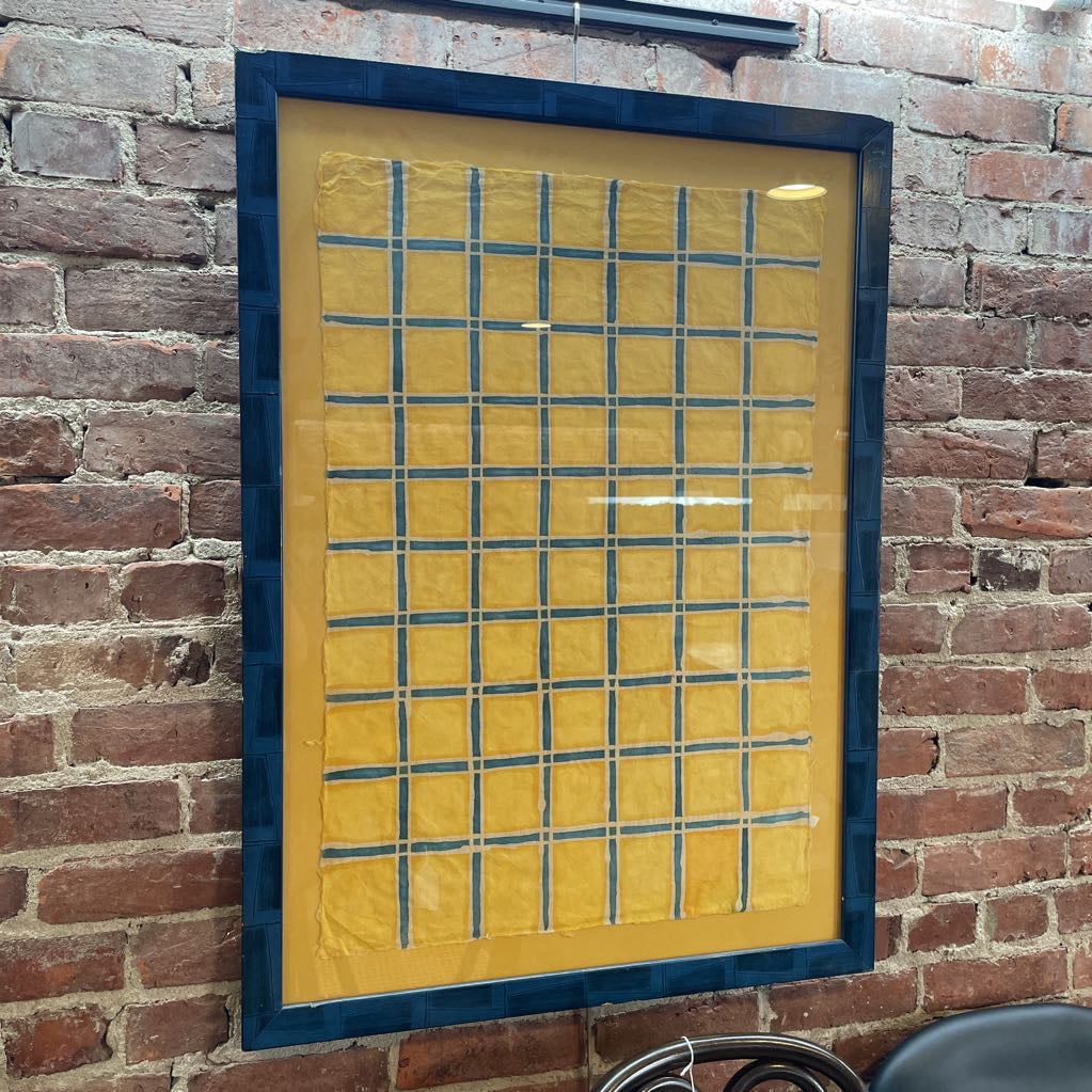 Blue and Yellow Grid Artwork