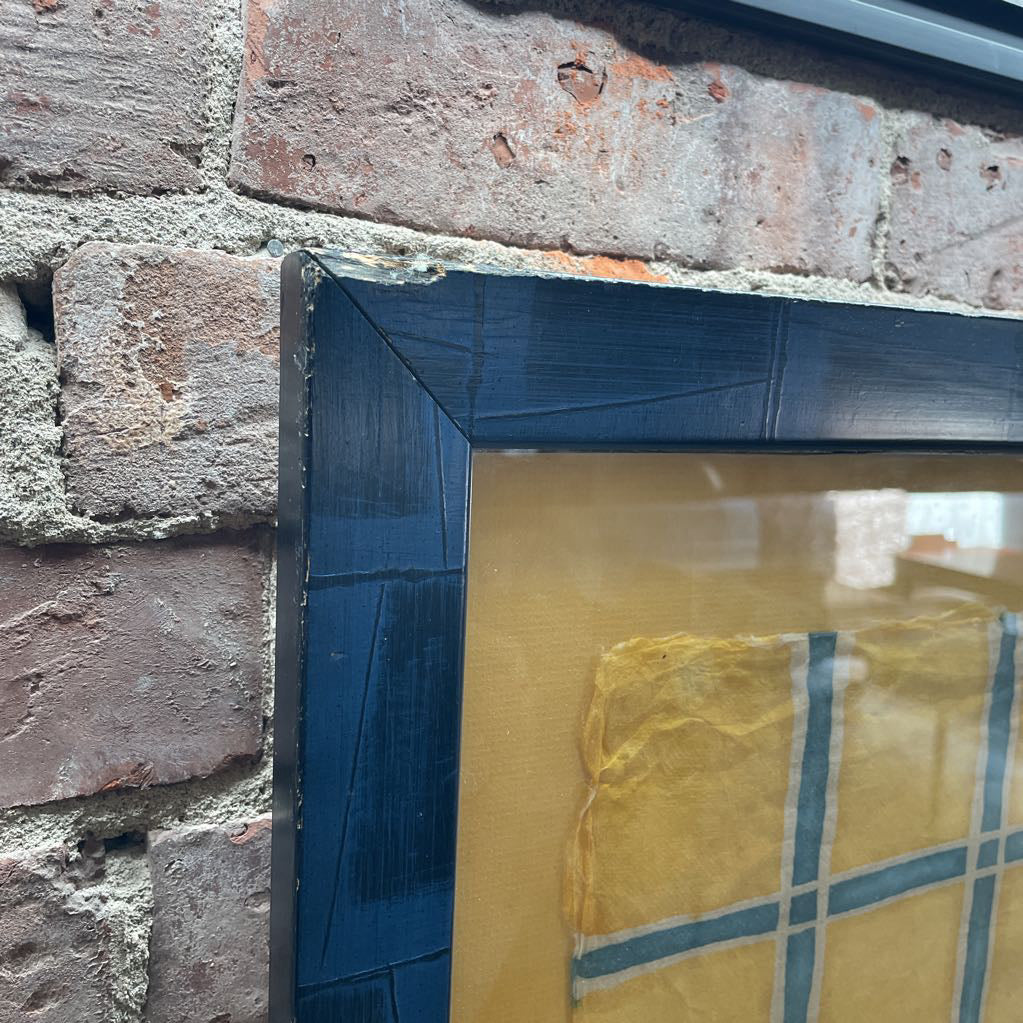 Blue and Yellow Grid Artwork