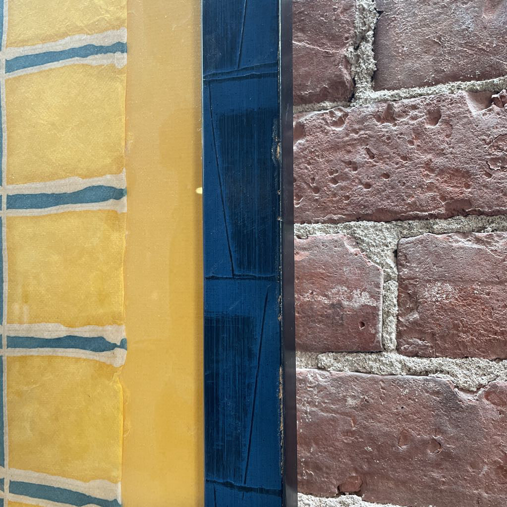 Blue and Yellow Grid Artwork