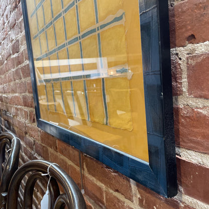 Blue and Yellow Grid Artwork