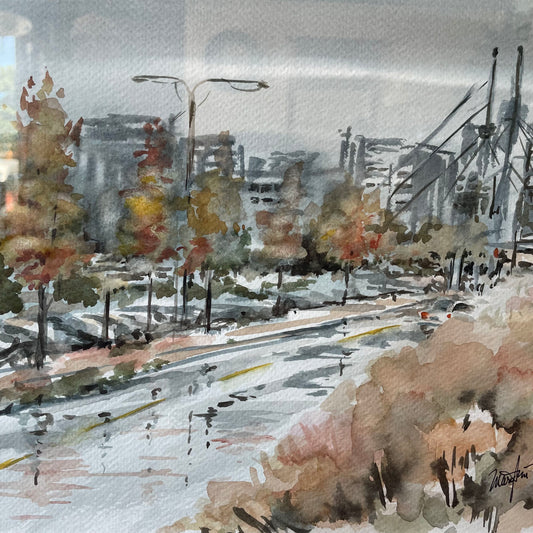 ORIGINAL MaryAnne Adams(local artist) "Street Reflection" Woodinville