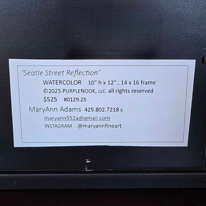 ORIGINAL MaryAnne Adams(local artist) "Street Reflection" Woodinville