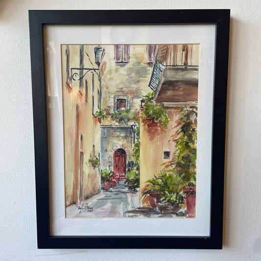 ORIGINAL MaryAnn Adams(local artist) "Alley in Italy" ART