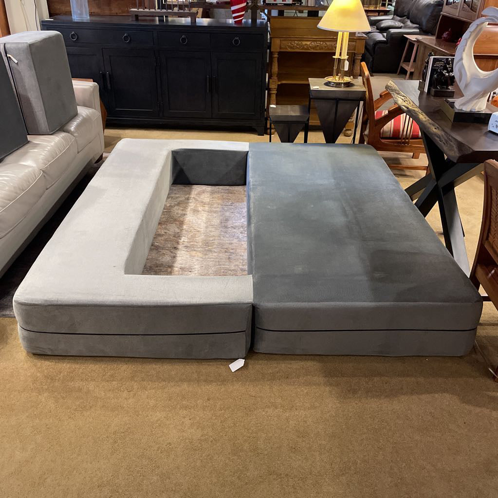 Cubist Modern Grey Covertible Sofa/Bed