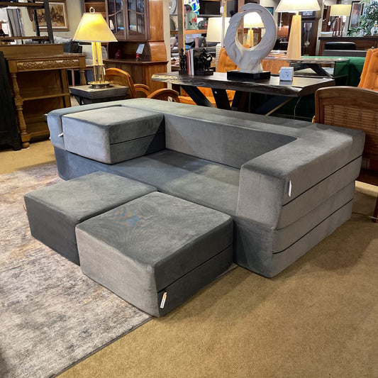 Cubist Modern Grey Covertible Sofa/Bed