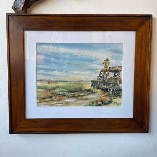 ORIGINAL MaryAnn Adams (local artist) "Elephant Sighting" (Kenya)