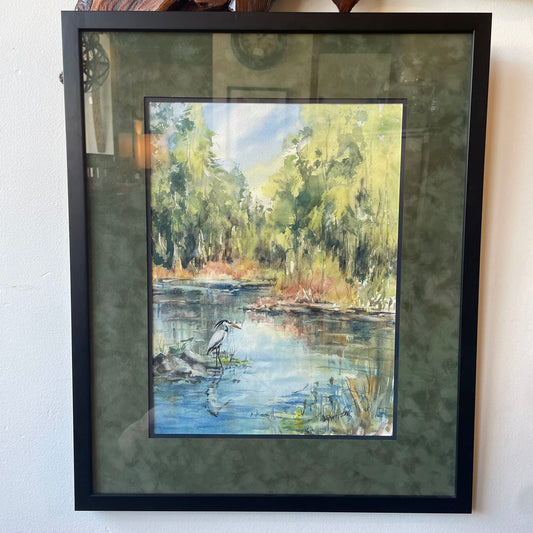 ORIGINAL MaryAnn Adams (local artist) "Watershed Crane" ART