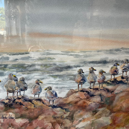 ORIGINAL MaryAnn Adams (local artist) "Seagulls Rock"