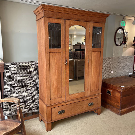 Antique Armoir w/Mirror Door and Bottom Drawer C CABINETS