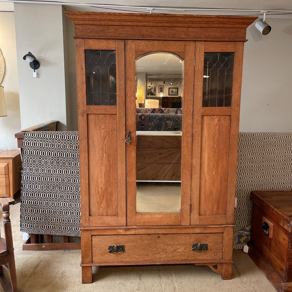 Antique Armoir w/Mirror Door and Bottom Drawer