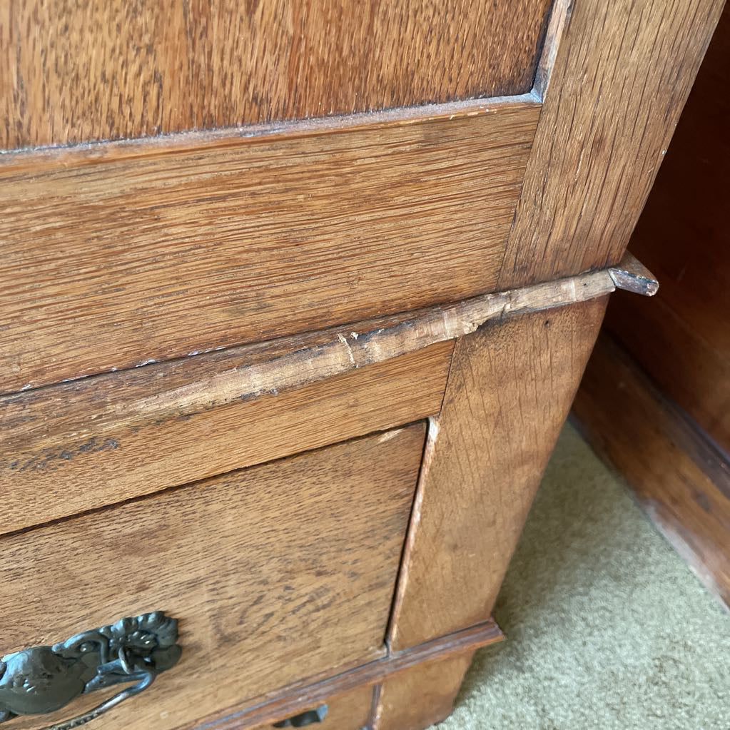 Antique Armoir w/Mirror Door and Bottom Drawer