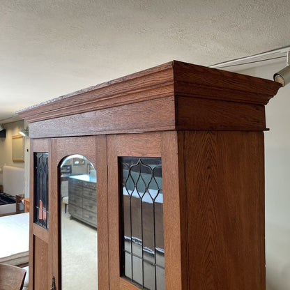 Antique Armoir w/Mirror Door and Bottom Drawer