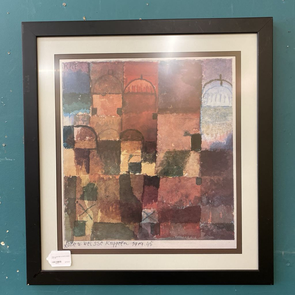 PAUL KLEE RED & WHITE DOMES Print