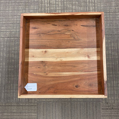 Acacia Wood Tray Top Side Table