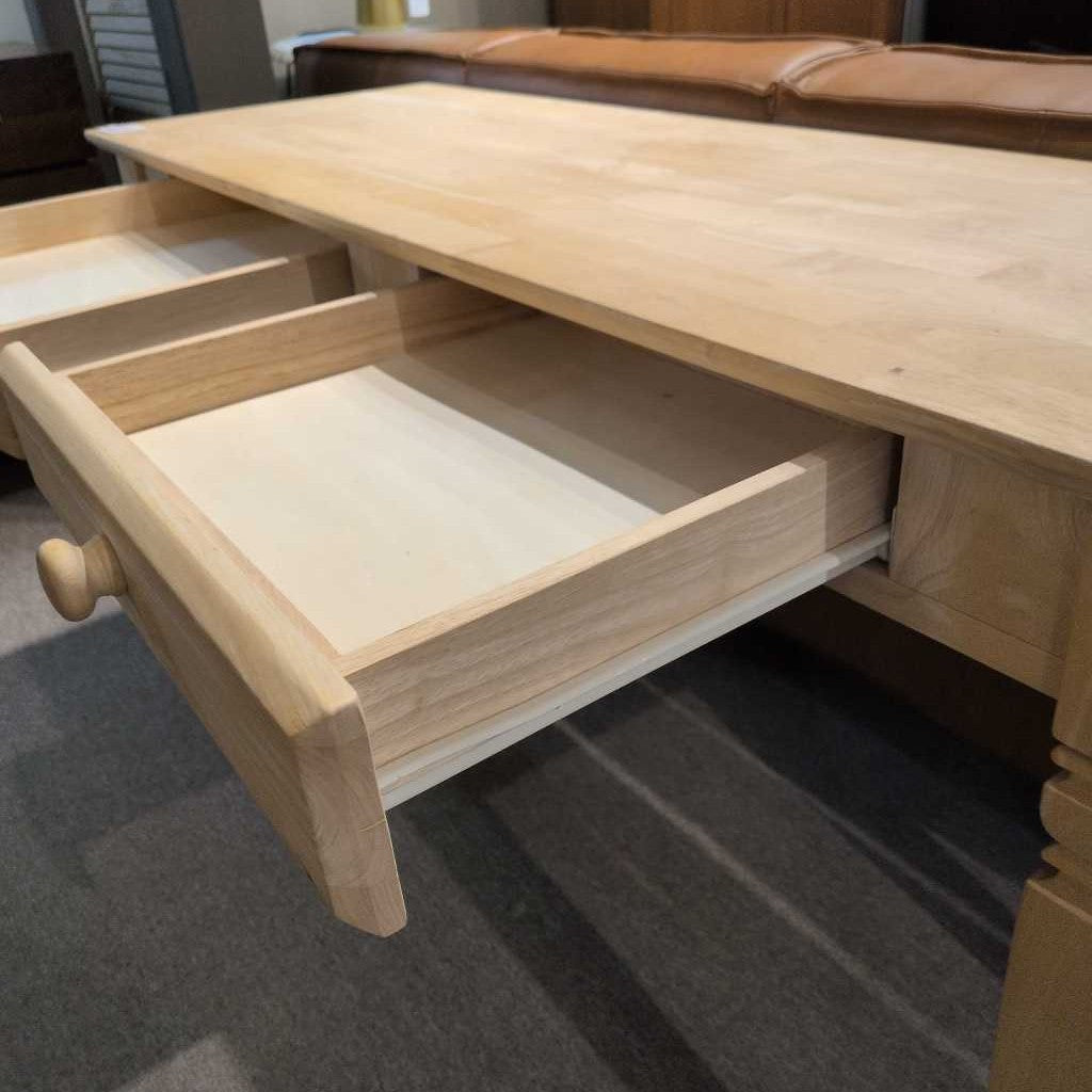 Natural Unfinished 2 Drawer Console