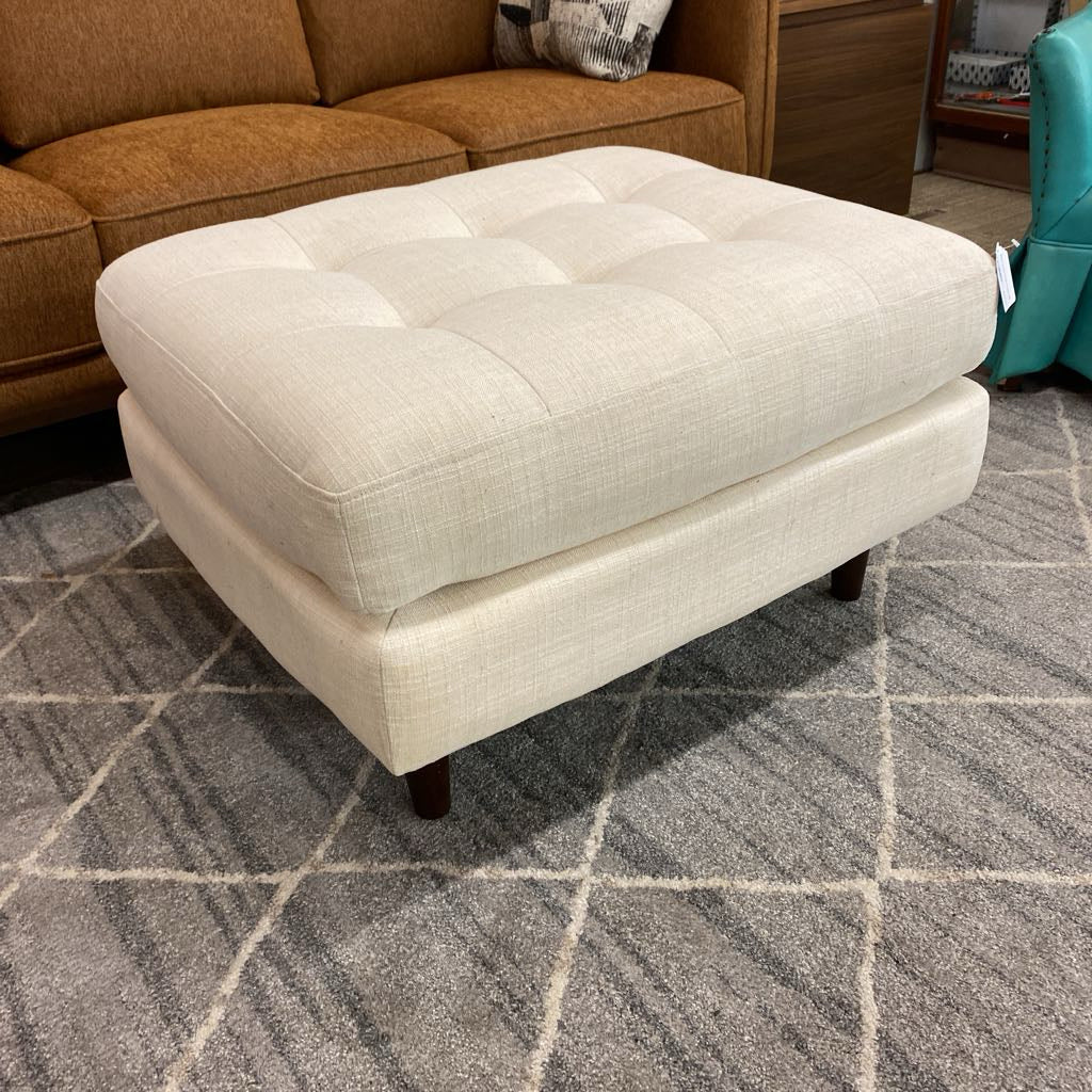 Biscuit Cream Tufted Ottoman
