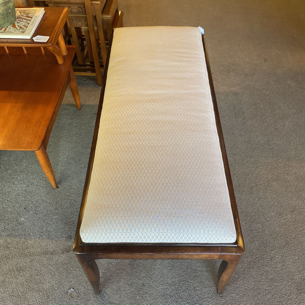 Fabric Top Wood Frame Padded Bench