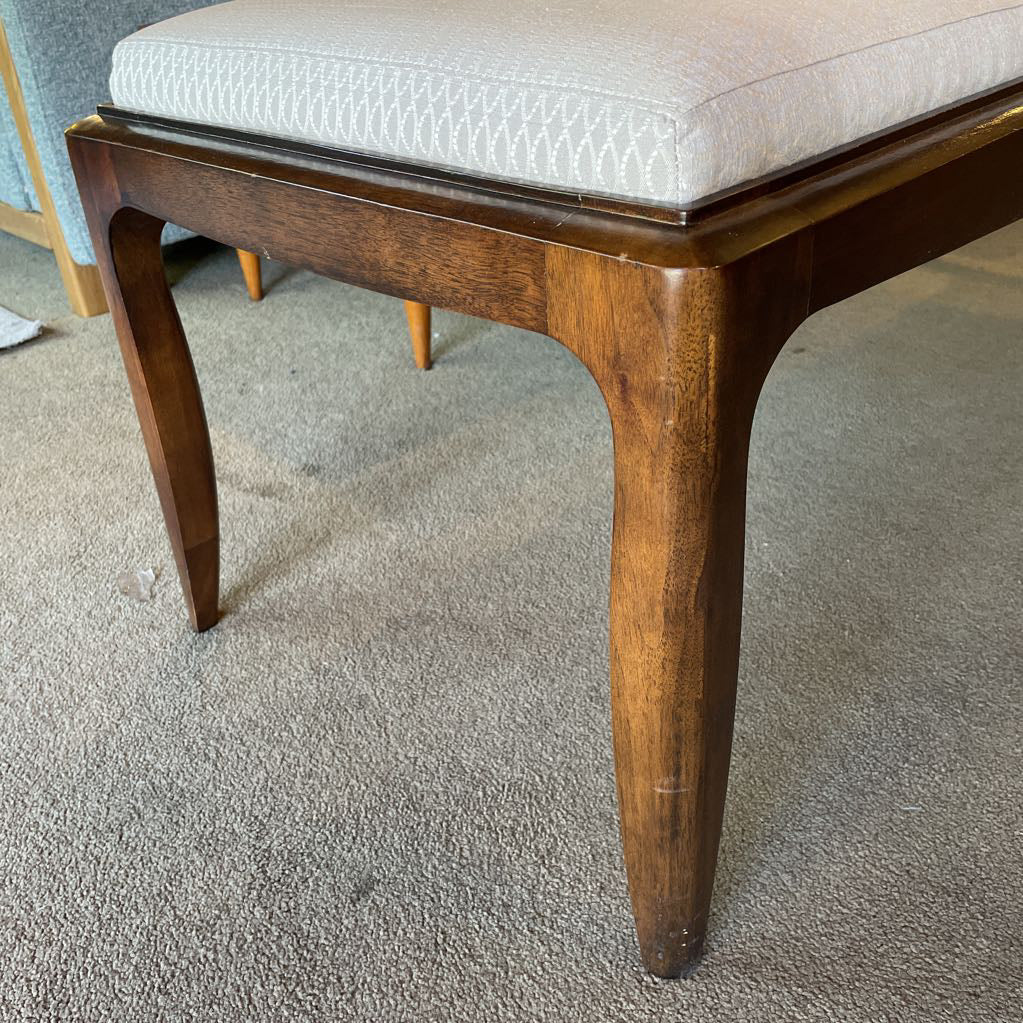 Fabric Top Wood Frame Padded Bench