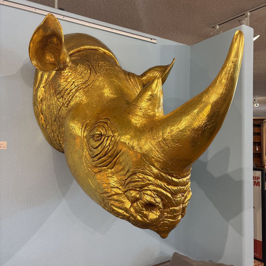 Gold Leaf Rhino Head UNIQUE FINDS