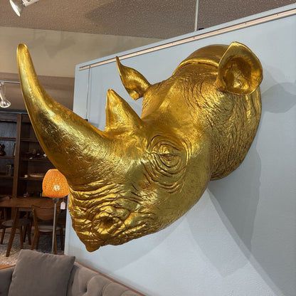 Gold Leaf Rhino Head