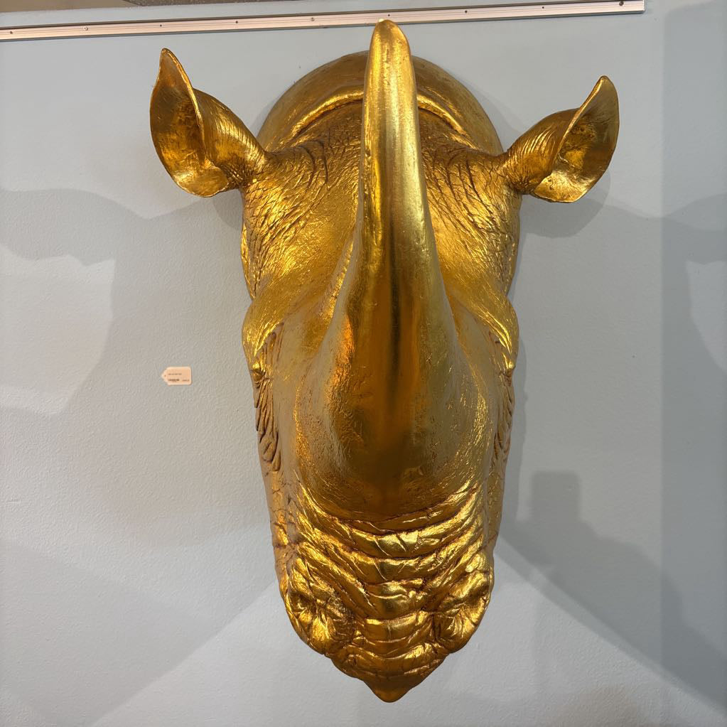 Gold Leaf Rhino Head