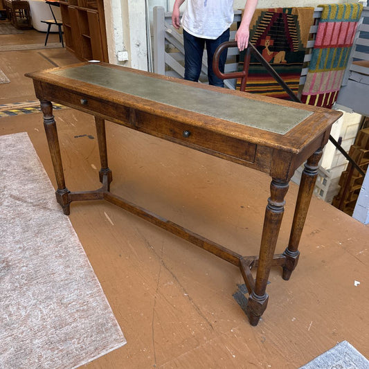 Modern Industrial Wood Console Table W/Drawers