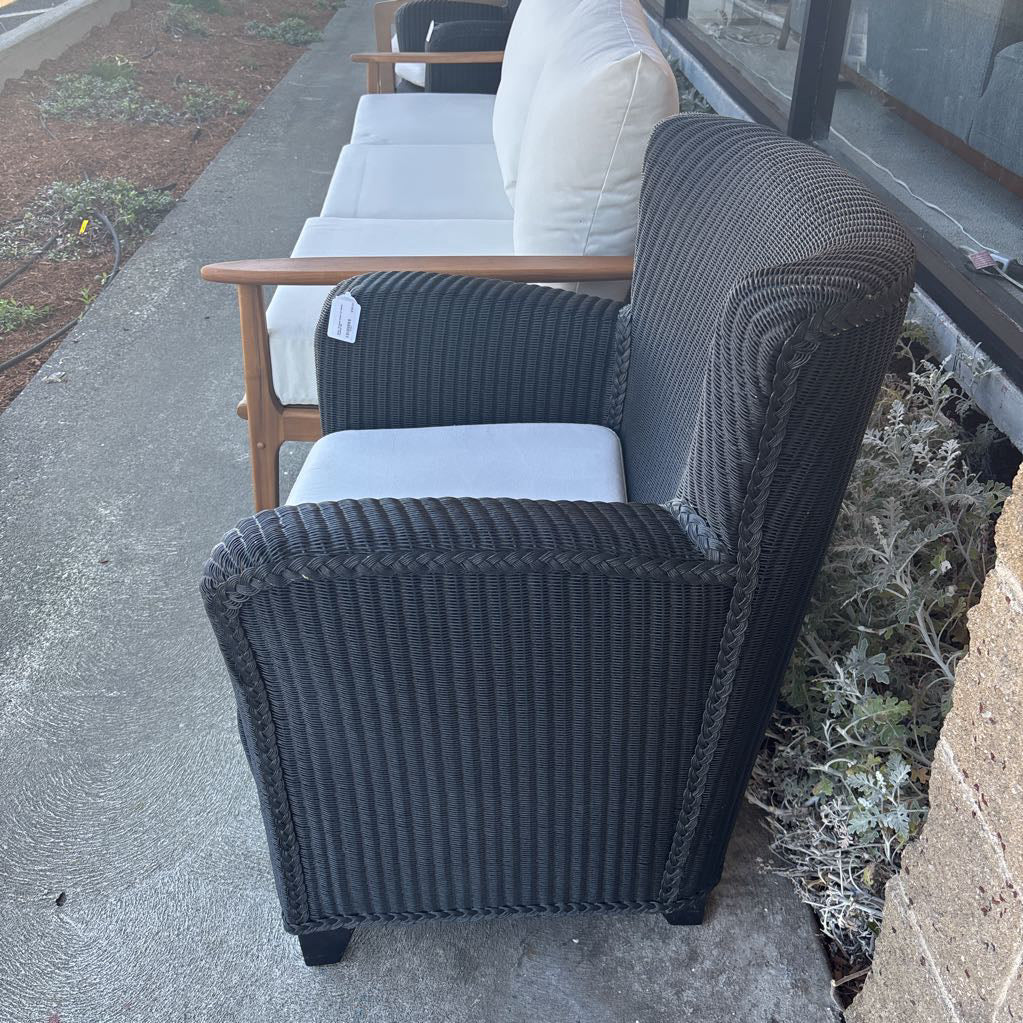 Black Outdoor Chair w/ White Cushion OUTDOOR