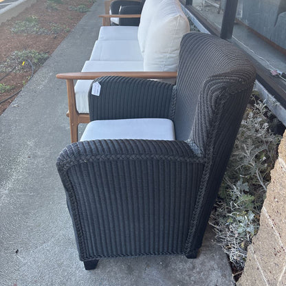 Black Outdoor Chair w/ White Cushion OUTDOOR