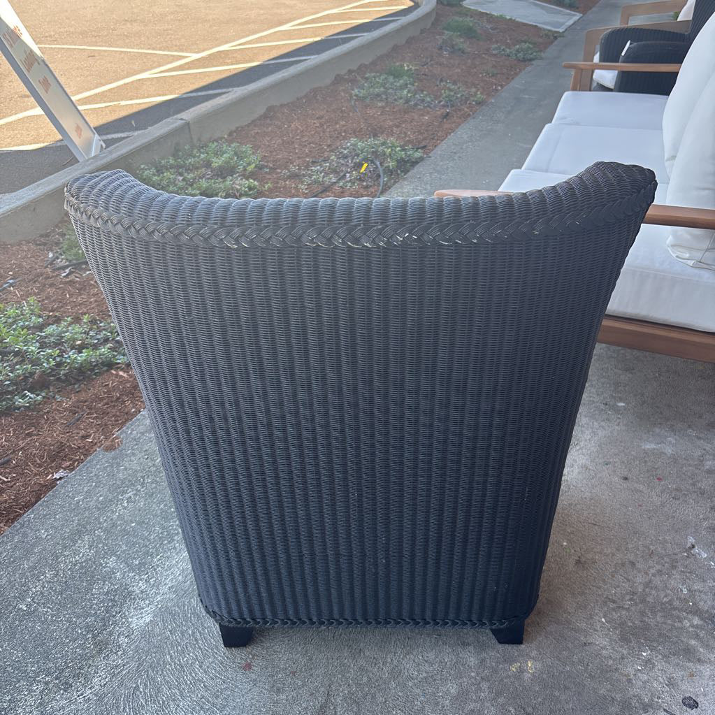 Black Outdoor Chair w/ White Cushion OUTDOOR