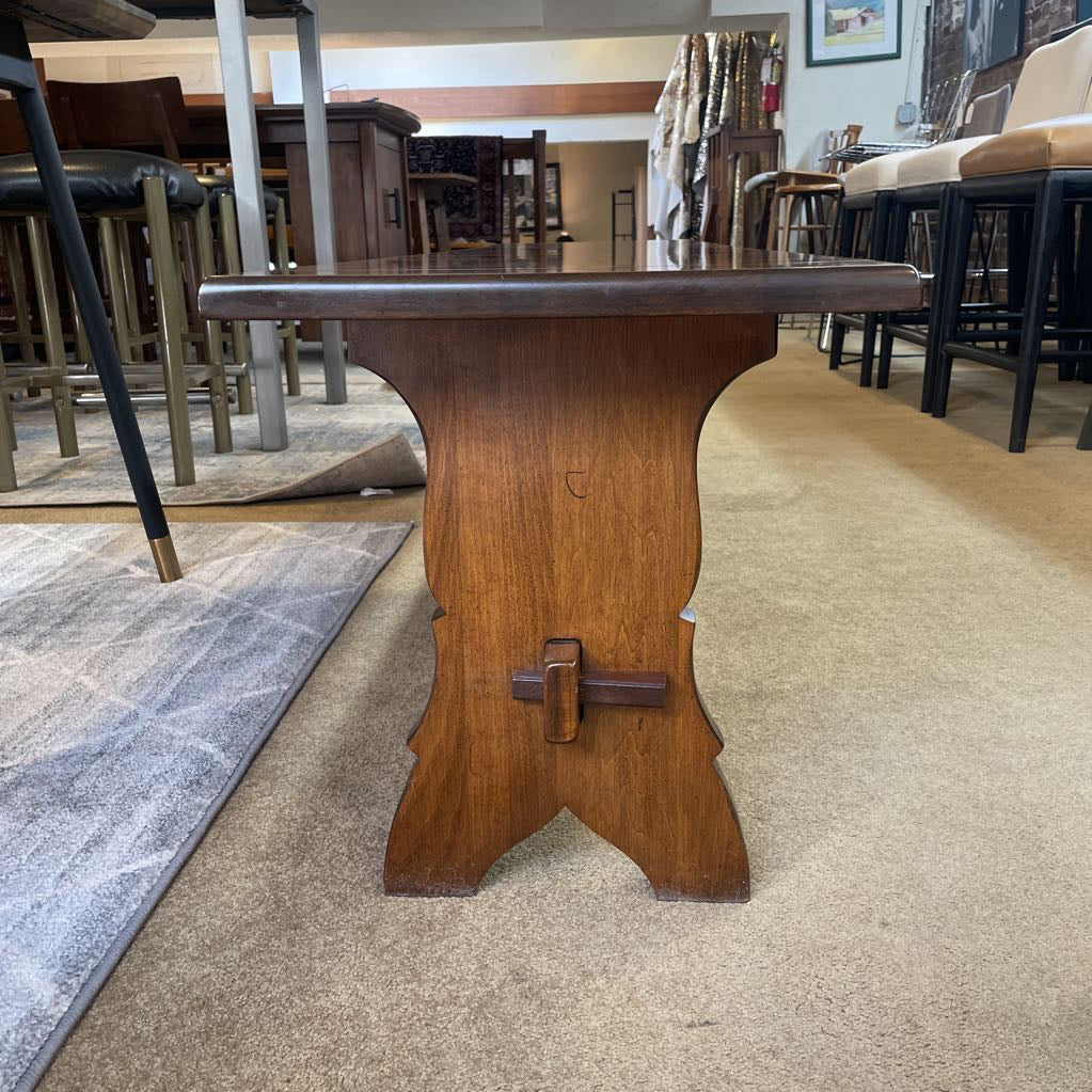 MCM Vintage Wood Trestle Bench