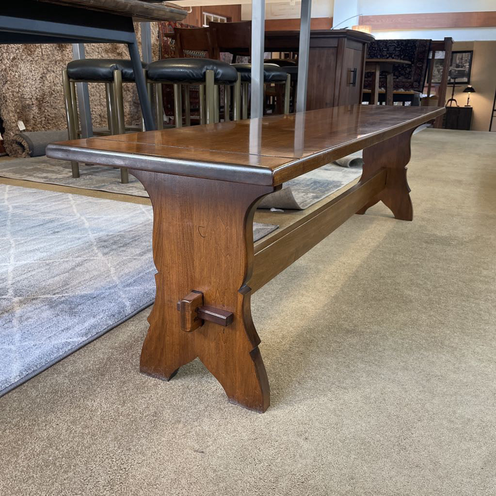 MCM Vintage Wood Trestle Bench