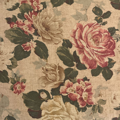 Tan Floral Channel Back Cozy Sofa